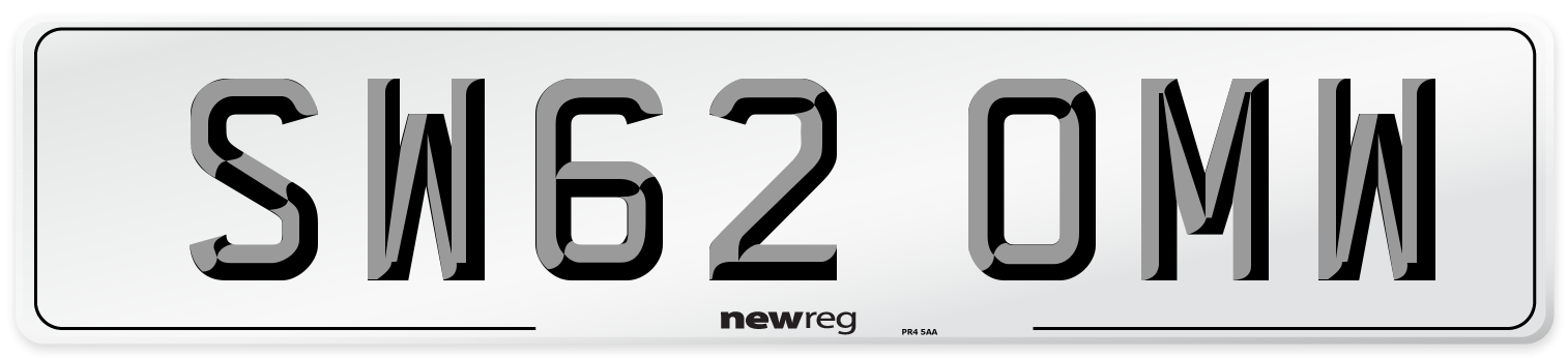 SW62 OMW Number Plate from New Reg